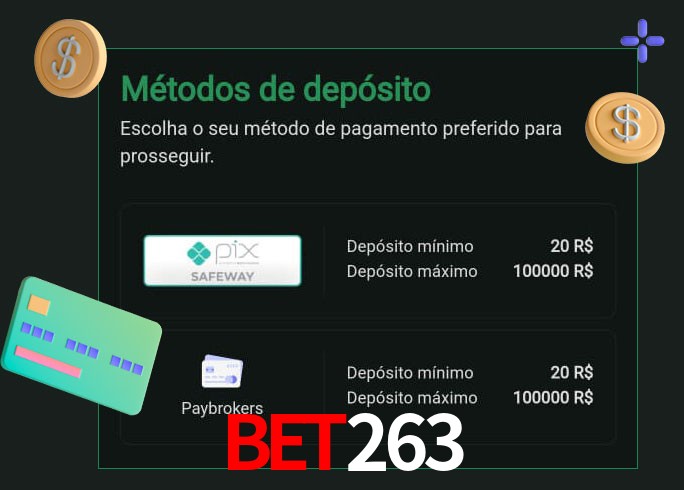 O cassino bet263 oferece uma grande variedade de métodos de pagamento